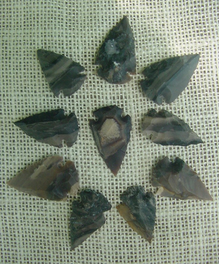 10 stone arrowheads all natural stone replica arrow heads sa526
