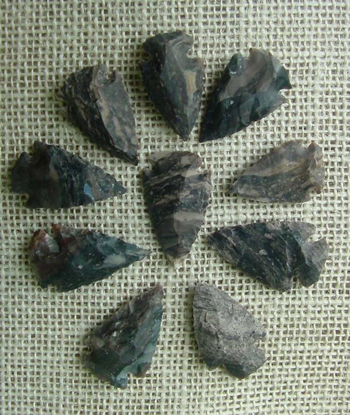 10 stone arrowheads all natural stone replica arrow heads sa523