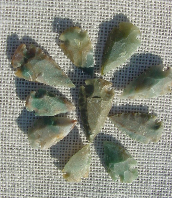 10- multi-colors green arrowheads reproduction arrow -ks595.