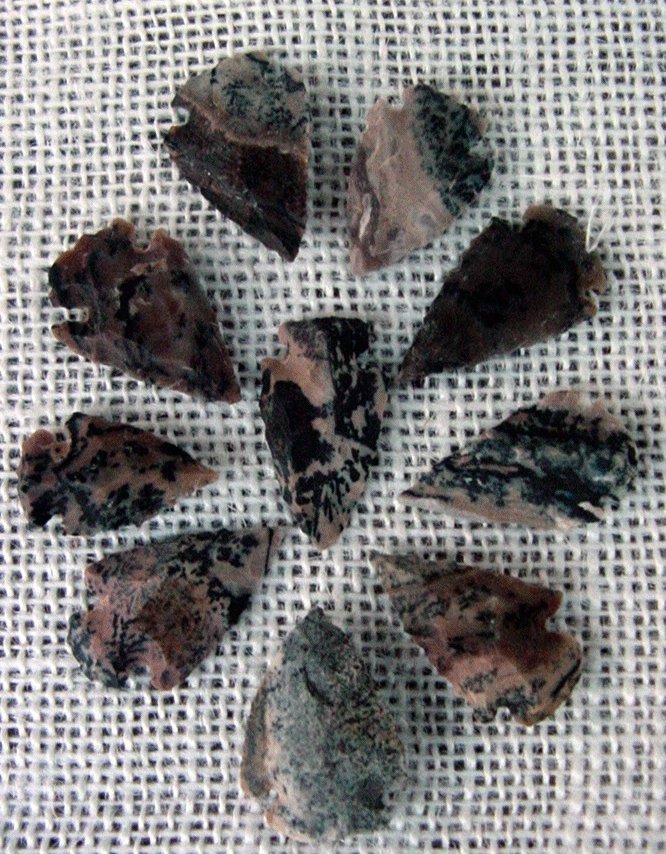 10 arrowheads reproduction specialty splotched arrowheads ks478