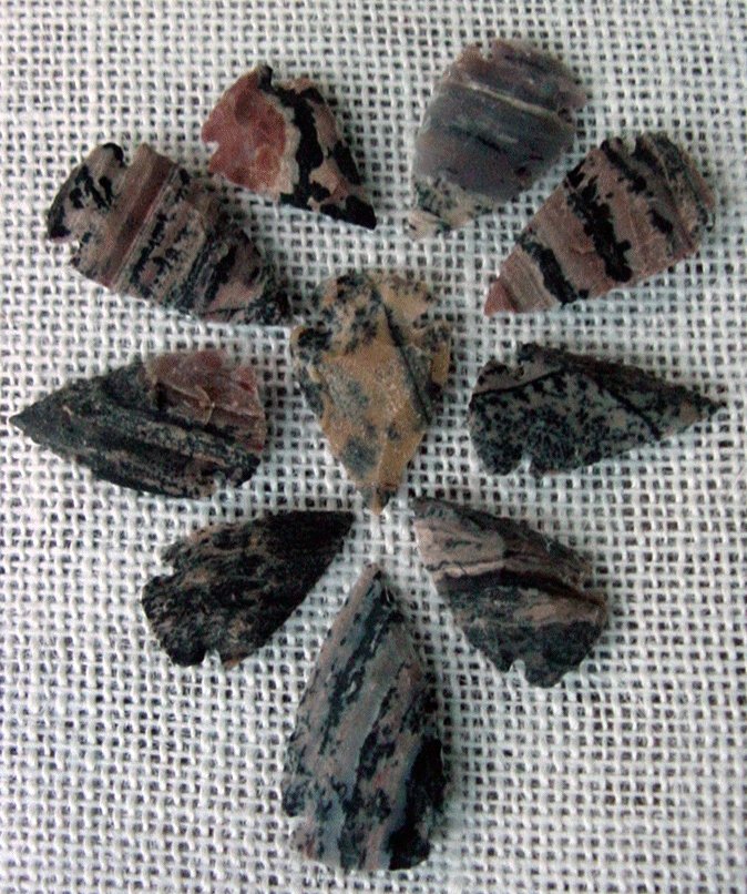 10 arrowheads reproduction specialty splotched arrowheads ks480