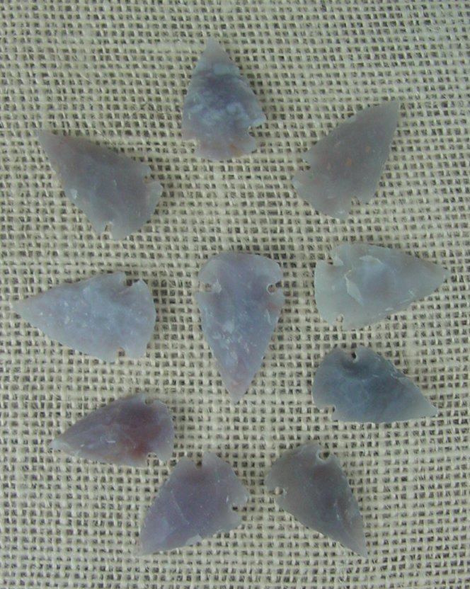 10 transparent arrowheads light stone replica arrow heads sp52