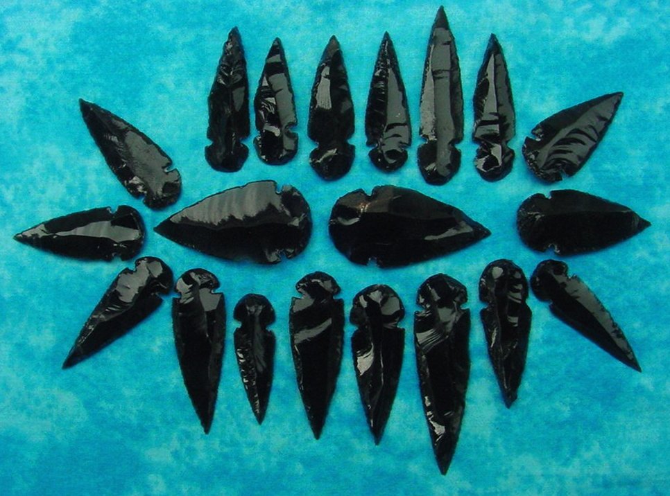 20 pcs Obsidian Arrowhead Points