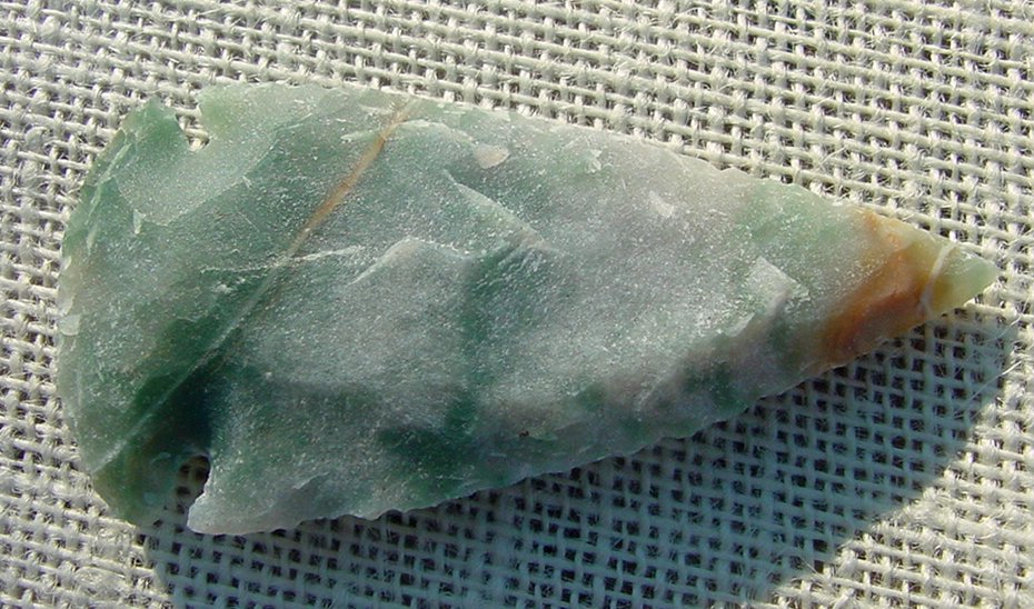 3.75" green spearhead stone reproduction wide spear point jw102