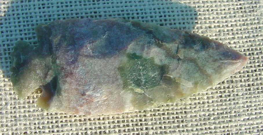 4.00" multi color spearhead stone replica wide spear point jw106