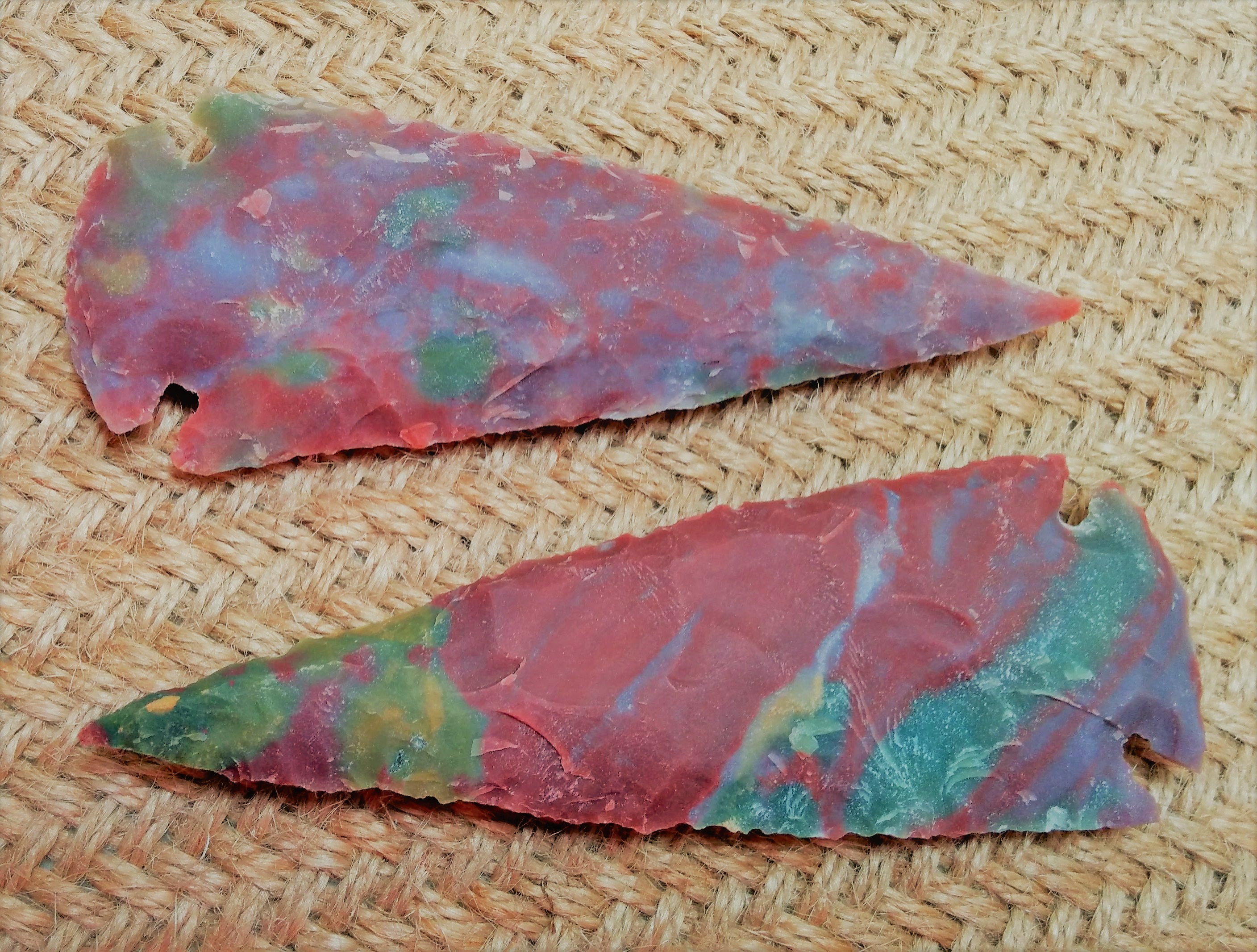 2 reproduction spear heads spearhed point 4 inch jasper ya319