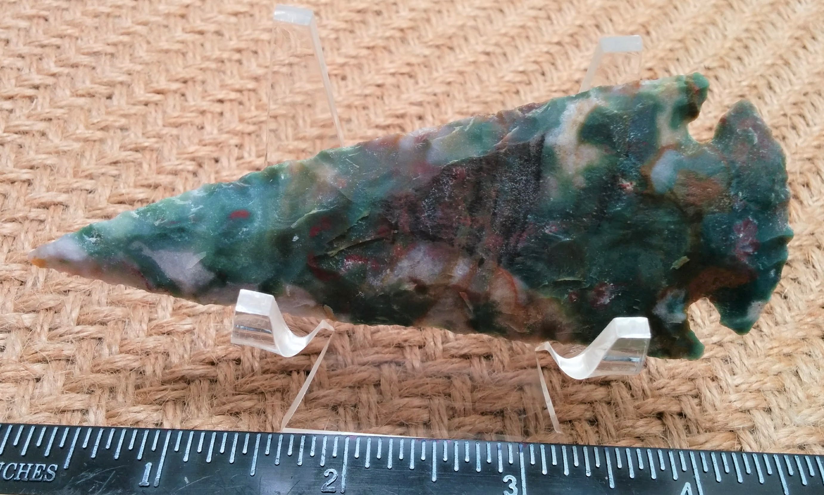 Reproduction 4" inch stone jasper spearhead point ya344