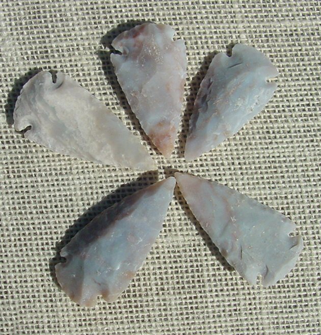 2" inch arrowheads 5 pack light colors replica.bird points sa758