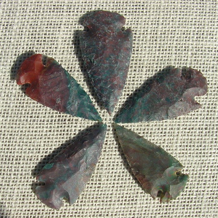 2" inch arrowheads 5 pack mixed colors replica.bird points sa737