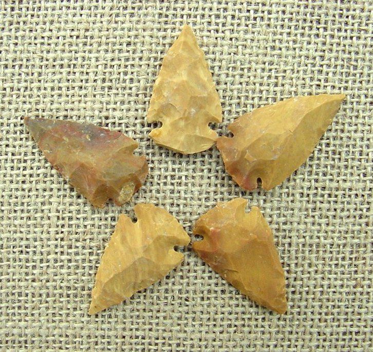 5 stone arrowheads sandalwood reproduction arrow heads sw15