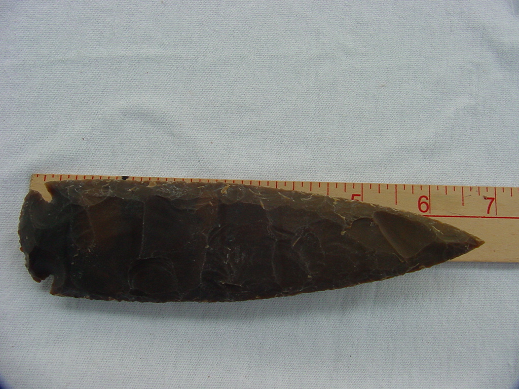 6.50" stone spearhead replica brown stone spear head point x45