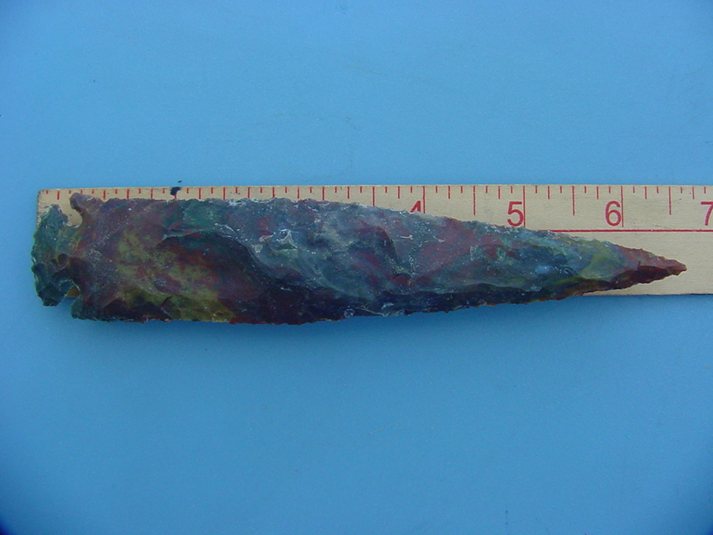 6.50 stone spearhead reproduction spear head multi colored z348