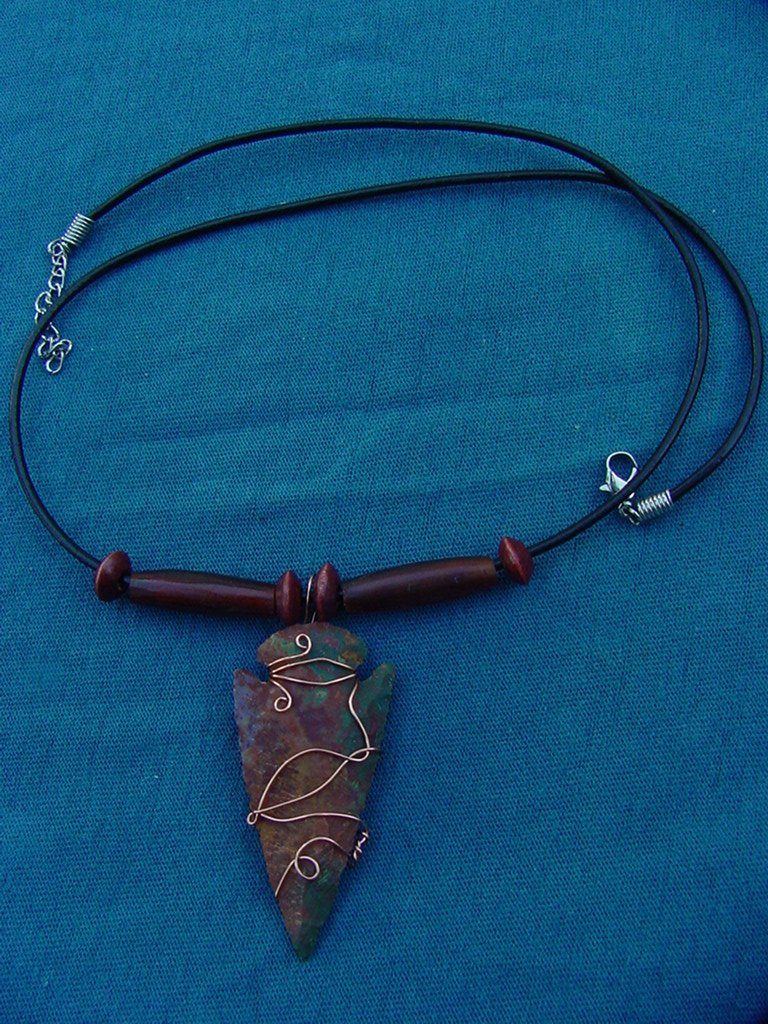 2 1/4 " arrowhead necklace wire wrapped beautiful arrowhead #22