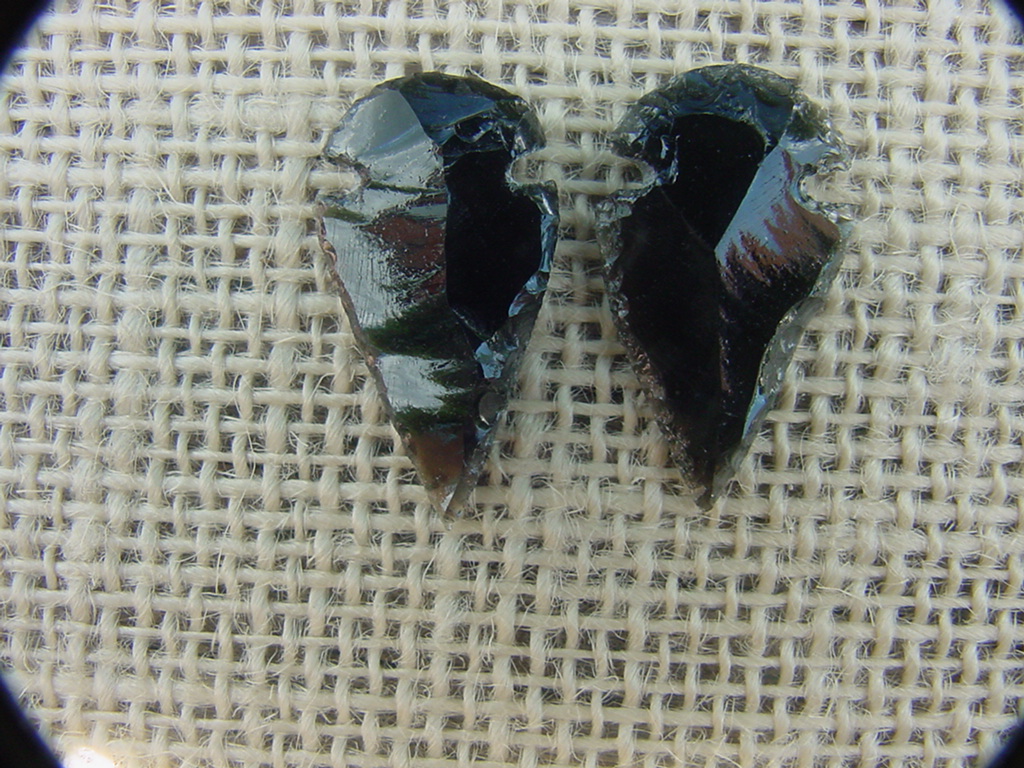 1 pair arrowheads for earrings black obsidian replica obe27
