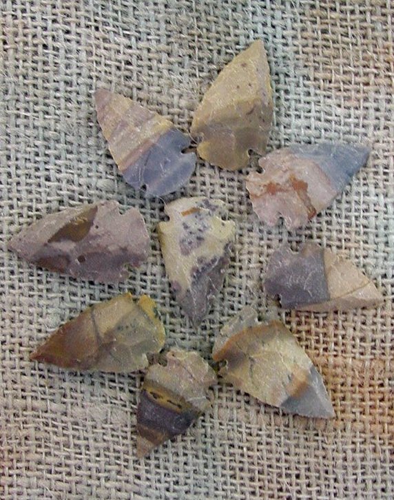 9 arrowheads reproduction grayish brown stripe arrowheads ks323