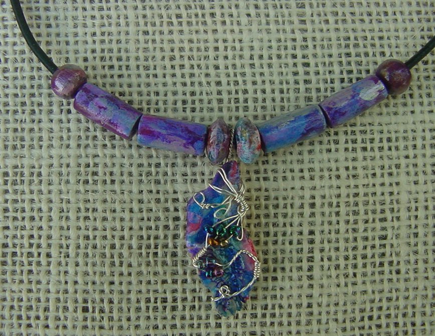 Custom artisan gar fish scale necklace custom handcrafted ye12