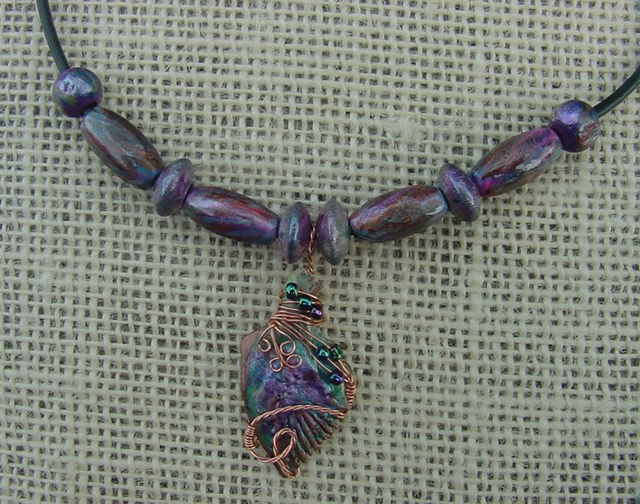 Artisan gar fish scale necklace custom handcrafted 18" ah14
