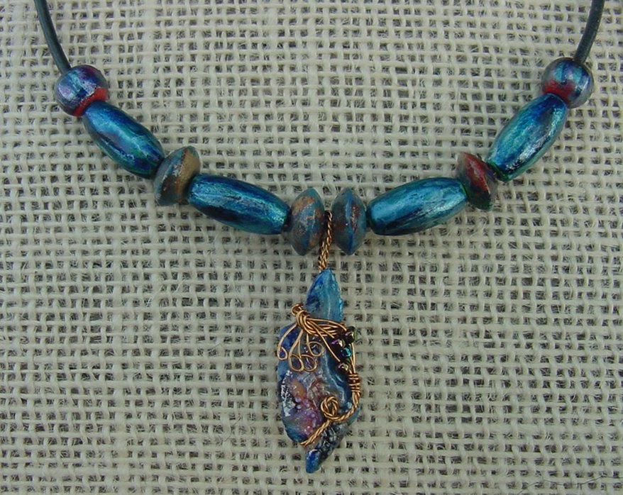 Artisan gar fish scale necklace custom handcrafted 18" ety6