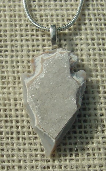 1.48" geode arrowhead necklace reproduction drusy crystal kd34