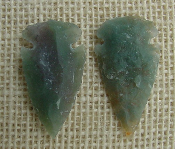 1 pair arrowheads for earrings stone green replica point ae67