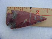 Reproduction arrowhead 2 1/4  inch jasper arrow head x763