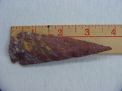 Reproduction spear head spearhead point 3 3/4  inch jasper x838