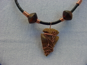 Arrowhead necklace stone reproduction 1 1/4  inch jasper# 3