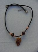 Arrowhead necklace stone reproduction 1 1/4  inch jasper# 3