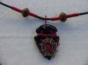 Arrowhead necklace stone reproduction2 1/2  inch jasper#19