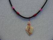 Garfish scale necklace stone reproduction jasper #4