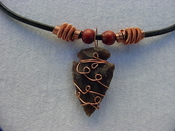 Arrowhead necklace stone reproduction  jasper #10