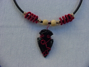 Arrowhead necklace stone reproduction  inch jasper # 11
