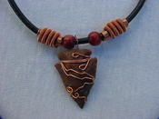 Arrowhead necklace stone reproduction jasper # 14