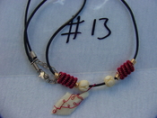 Garfish scale necklace stone reproduction jasper #13