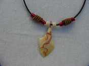 Garfish scale necklace stone reproduction jasper #15