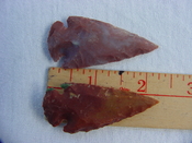2 reproduction arrowheads 2 1/4 inch jasper arrow heads z159