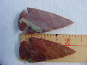 2 reproduction arrowheads 2 1/4 inch jasper arrow heads z159