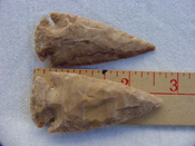 2 reproduction arrow heads 2 1/2 inch jasper arrowheads z83