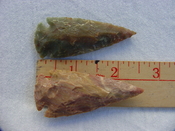 2 reproduction arrow heads 2 1/2 inch jasper arrowheads z105