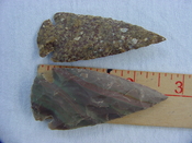 2 reproduction arrow heads 2 3/4 inch jasper arrowheads z76