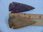 2 reproduction arrow heads 2 1/2 inch jasper arrowheads z94