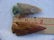 2 reproduction arrowheads 2 1/4 inch jasper arrow heads z172