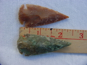 2 reproduction arrow heads 2 1/2 inch jasper arrowheads z104