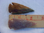 2 reproduction arrowheads 2 1/4 inch jasper arrow heads z154
