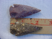 2 reproduction arrowheads 2 1/4 inch jasper arrow heads z166