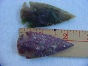 2 reproduction arrowheads 2 1/4 inch jasper arrow heads z165