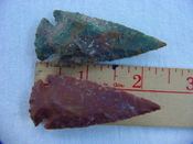 2 reproduction arrowheads 2 1/4 inch jasper arrow heads z150