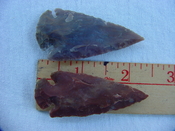 2 reproduction arrowheads 2 1/4 inch jasper arrow heads z153