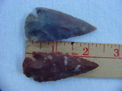2 reproduction arrowheads 2 1/4 inch jasper arrow heads z153