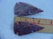 2 reproduction arrowheads 2 1/4 inch jasper arrow heads z127